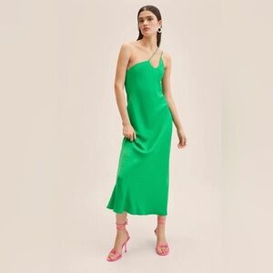 MANGO Asymmetrical Satin Dress, Size M